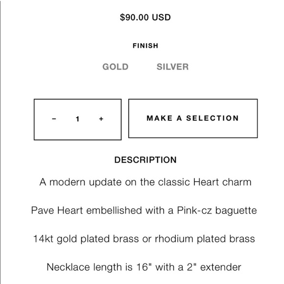 Lili Claspe Frankie Heart Pendant Clear CZ Necklace - Picture 7 of 7